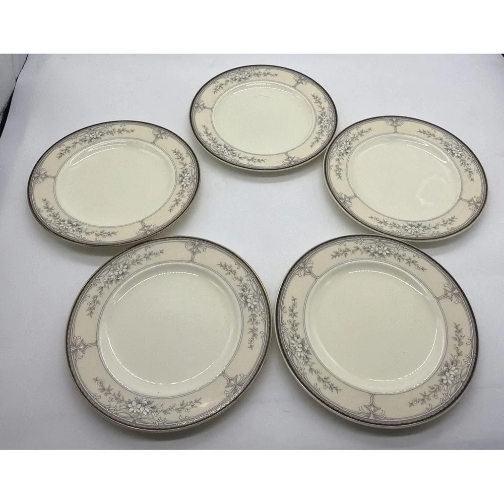 NORITAKE CHURCHILL 9750 SET OF 5 BONE CHINA BREAD & BUTTER‎ PLATES - 6 inch
